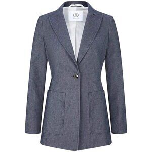 NEW $800 Bogner Alea Blazer!  Size 6 or 12  Denim Blue  1 Button  Stretch Cotton